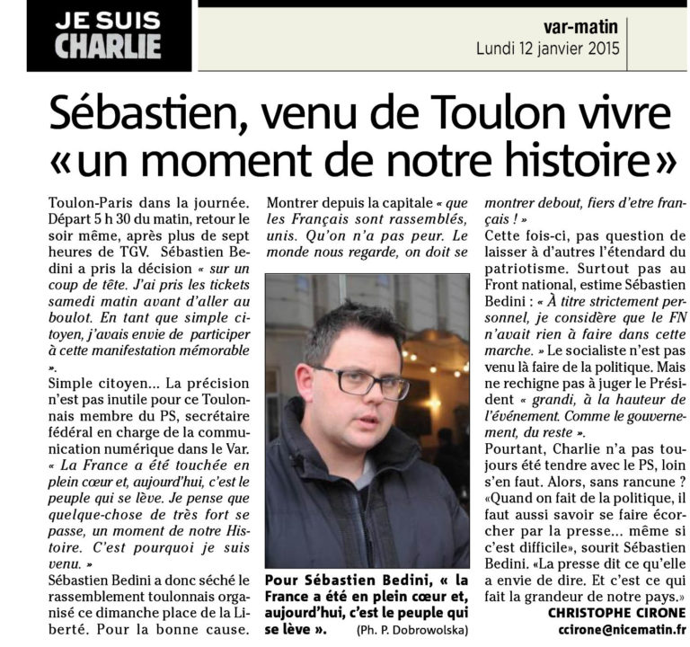 Sébastien, venu de Toulon vivre « un moment de notre histoire »
